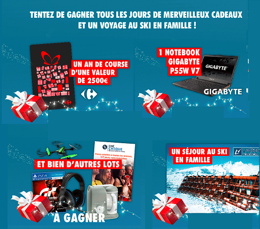 Jeu de noel cadeau a gagner
