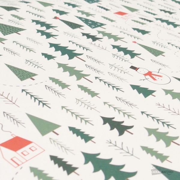 Papier cadeau noel sapin