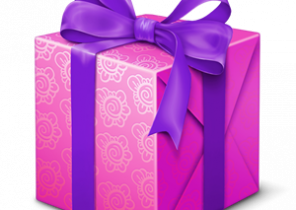 Paquet cadeau rose noel