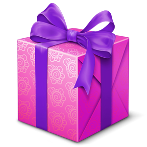 Paquet cadeau rose noel