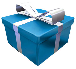 Cadeau noel bleu png