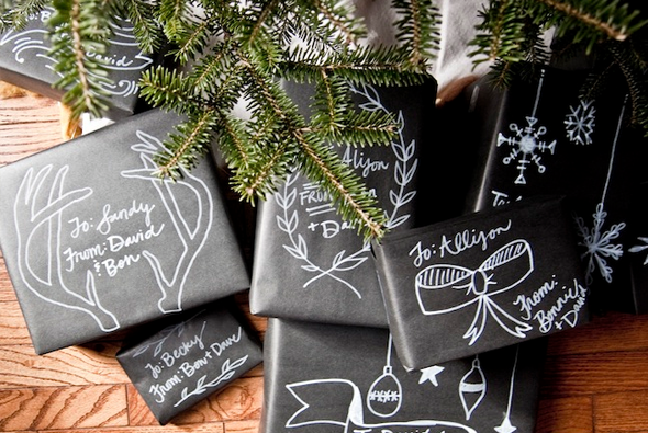 Déco de noel en papier cadeau