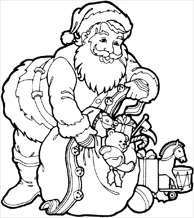 Dessin pere noel cadeau
