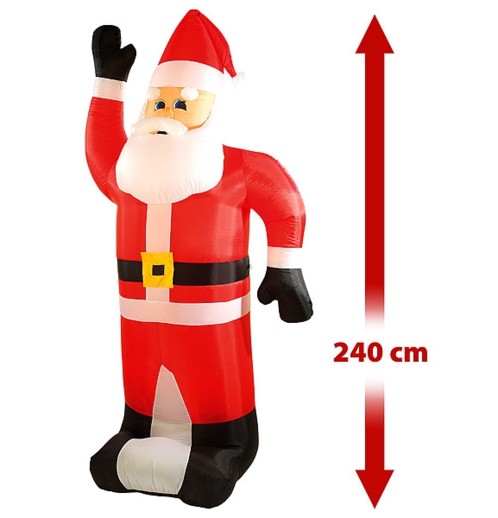 Pere noel gonflable lumineux avec sac cadeau