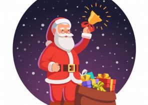 Image pere noel avec cadeau