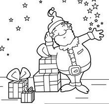 Coloriage cadeau pere noel