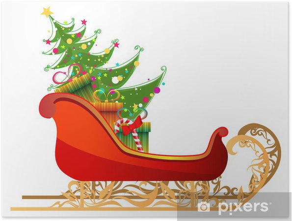 Traineau du pere noel avec cadeau