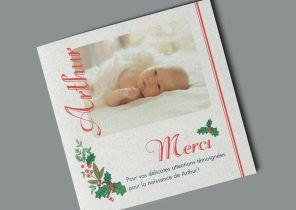 Carte de remerciement pour cadeau de noel