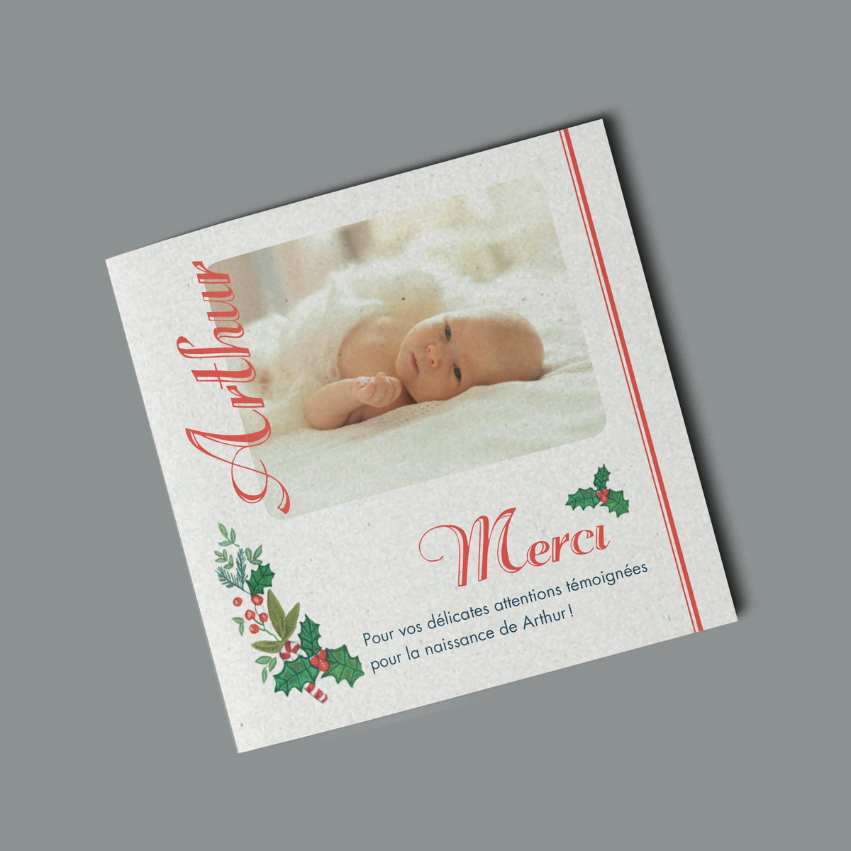 Carte de remerciement pour cadeau de noel