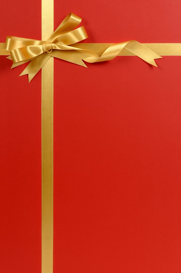 Cadeau de noel rouge et or