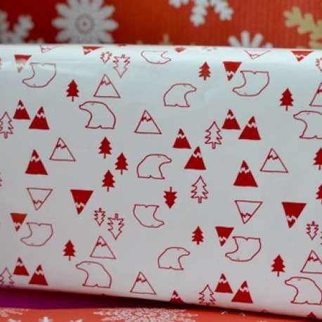 Papier cadeau noel rouge et blanc