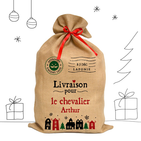 Sac en tissu pour cadeau de noel