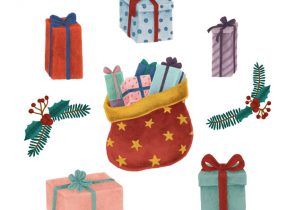 Illustration cadeau de noel