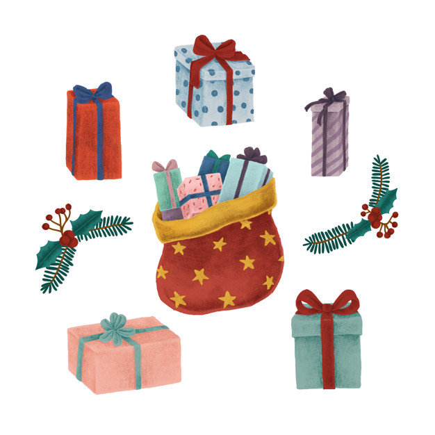 Illustration cadeau de noel