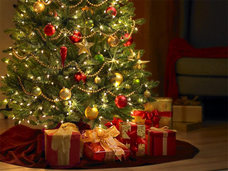 Sapin de noel et cadeau