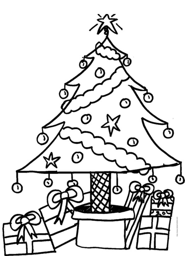 Coloriage noel sapin cadeau