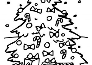 Dessin de sapin de noël avec cadeau