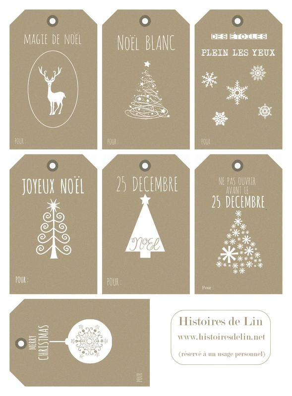 étiquettes cadeau noel