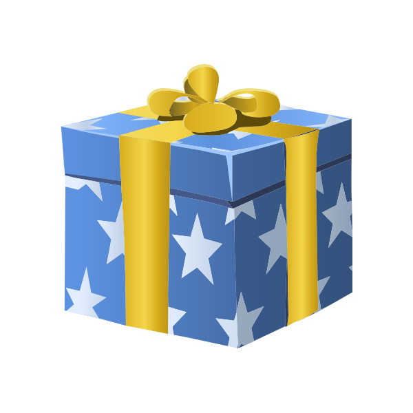 Cadeau de noel png bleu